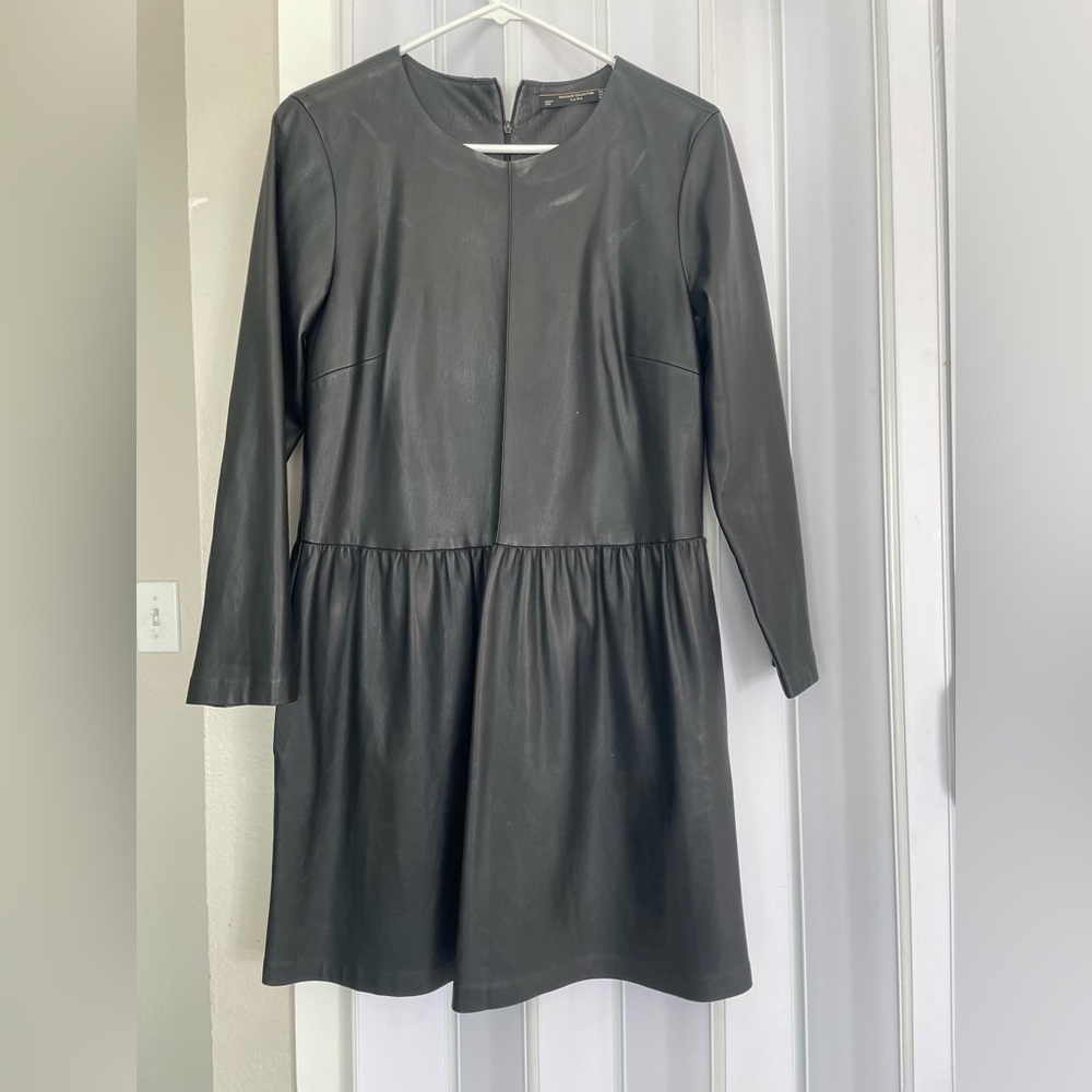 Zara black like Lether martirio Dress pockets vintage